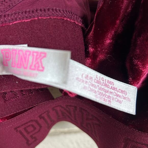 PINK Victoria’s Secret Red Velvet Bralette size L - Picture 4 of 8
